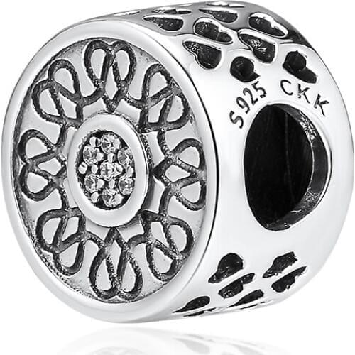 Fits for Pandora Charms Bracelets Radiant Hearts Beads 100% 925 Sterling Silver Jewelry Free Shipping