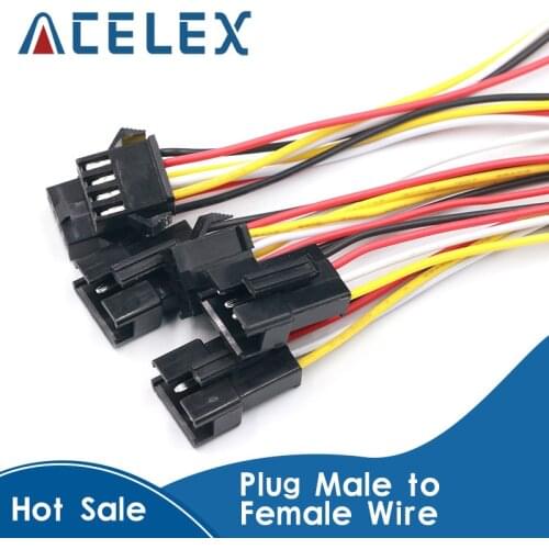 Promotion! 5/2 Pairs Long JST SM 2P 3P 4P 5P 6P Plug Male to Female Wire Connector SM2P LED connectors