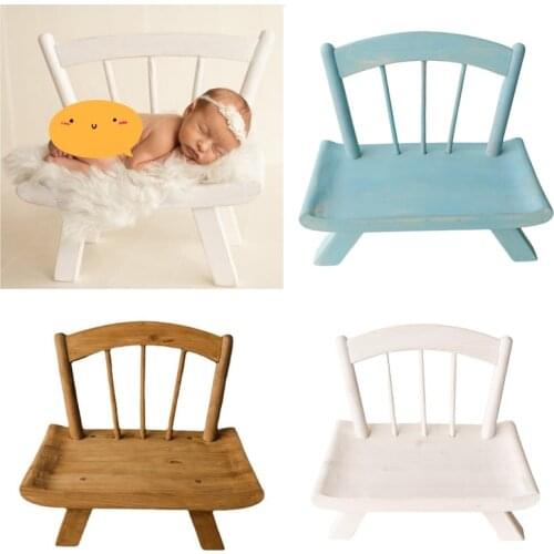 Newborn Photography Props Wooden Chair Bed Baby Photography Furniture for Infant Photo
