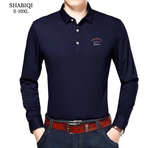 SHABIQI Classic Brand Men shirt Men Polo Shirt Men Long sleeve Polos Shirt T Designer Polo Shirt Plus Size 6XL 7XL 8XL 9XL 10XL