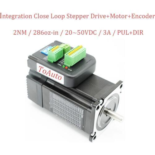 Brand New NEMA23 2N.m DC20-50V 3A Integration Closed Loop Stepper Drive+Motor+Encoder for Electronic Processing Equipment