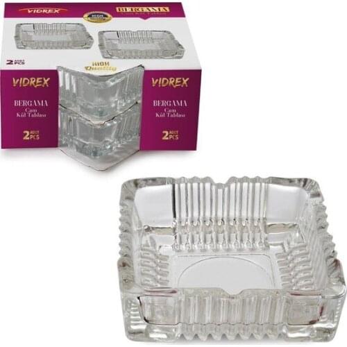 Vidrex Cut Glass Crystal Ashtray 2'li Ashtray decorative objects Декоративные элементы Objetos decorativos