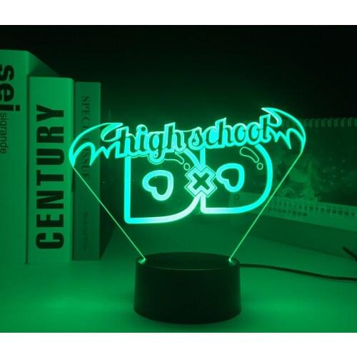High School DxD Anime 3D LED Night Light for Dorm Decoration Atmosphere Color Changing LED Gift Bedroom Table Lamp DxD