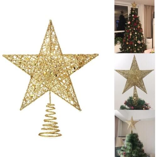 Christmas Tree Topper Star With Colorful Glitter Tree Topper For Christmas Tree Decoration Decor 3 Sizes 15cm 20cm 25cm 6 Colors