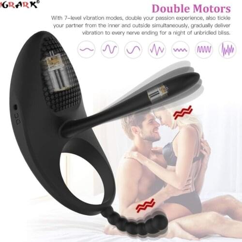 Vibrators Penis Ring Male Masturbators Delay Ejaculation Vibrating Cock Ring Clitoral Erotic Adult Sex Toys for Men Couples