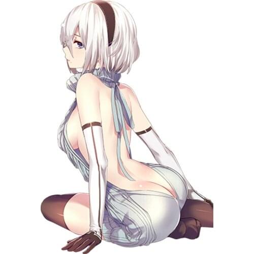 JuYouHui Exterior Accessories Decal Cute Sexy Girl Female Warrior Render Anime Car Styling Decals Bumper Window Stickers