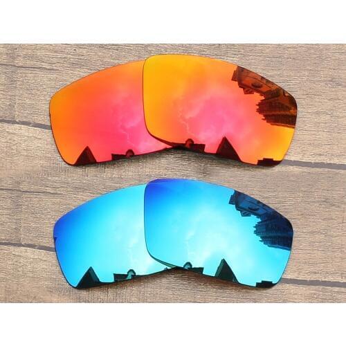 Vonxyz 2 Pairs Ruby Mirror & Ice Mirror Polarized Replacement Lenses for-Oakley Canteen 2006 Frame