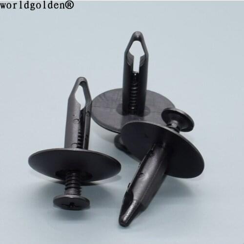 Worldgolden 100pcs auto fasteners Radiator Support Sight Shield Push-Type Retainer for GM 25663903