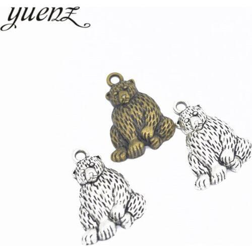 YuenZ 10pcs Antique Silver color Bear Charms European Bead Charm fit for style Bracelets Necklace DIY Metal Jewelry Making D9151