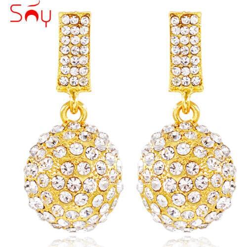 Sunny Jewelry Bohemia Jewelry Ball Earrings For Women Long Drop Dangle Earrings Cubic Zirconia Earrings For Anniversary Gifts