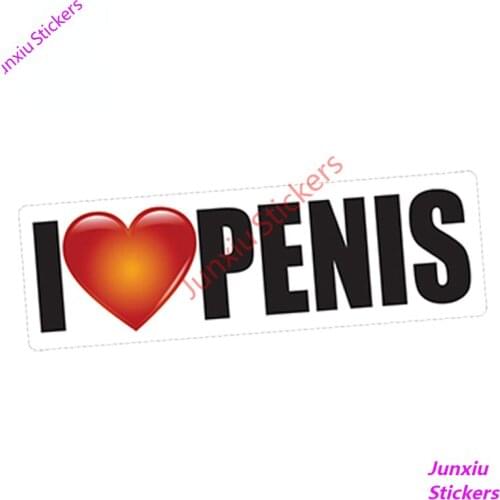 Funny Vinyl Car Sticker I LOVE PENIS Decal for Bumper Window PRANK Joke Waterproof DIY Cover Scratches Exterior Decor PVC13x4cm