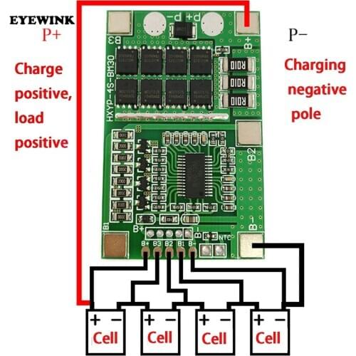 4S12.8V/14.4V LiFePO4 protection plate 4S13A working current 20A limit 30A short circuit protection