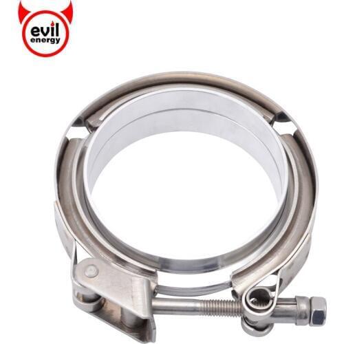Evil energy 4.0" Stainless Steel Exhaust V Band Clamp Flange Kit Exhaust Male Female Flange For Turbo Exhaust pipes Turbo Down