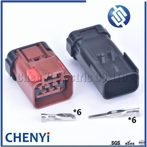 1 sets 6 pin male female plastic waterproof Gasoline Oil Pump Assembly Plug auto sealed cable connector plug 54200610