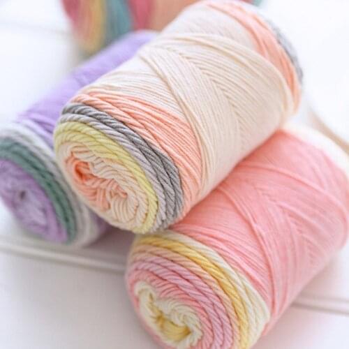 100g 193M Rainbow Segment Dyed Yarn 5 Strand Wool DIY Handmade Knitted Baby Sweater Hat Scarf Sofa Cushion Cake Yarn