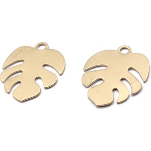 20pcs Raw Brass Banana Leaf Charms Pendant For Handmade Bracelet Earrings Jewelry Findings Making