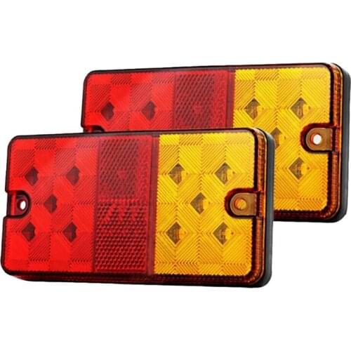 2X 10LED Waterproof 12V Rear Stop Brake Turn Tail Lights for Truck Trailer Caravan