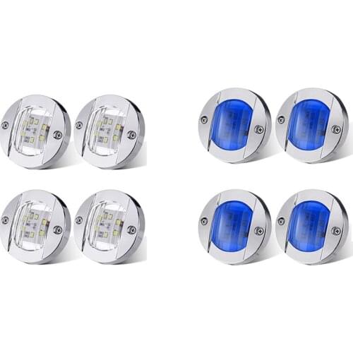 4PCS DC12V 6 LED Side Marker Navigation Lights Waterproof Marine Boat Anchor Stern Lights Lamp Courtesy Light