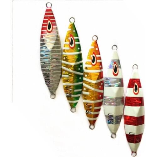 5PCS Glow Stripe Fishing Ocean Boat Jig Deep sea Jigging Jigbait Spoon Lure baits 80g 100g 1250g