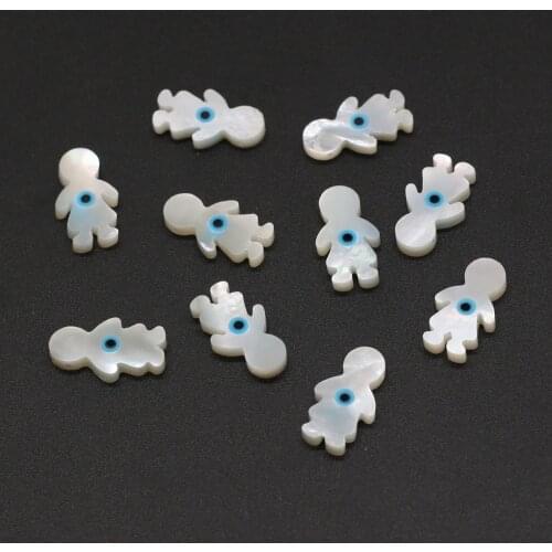 5pc Natural Freshwater Shell Beads Evil eye Child Shape Spacer Bead for Jewelry Making DIY Women Necklace Earring Crafts