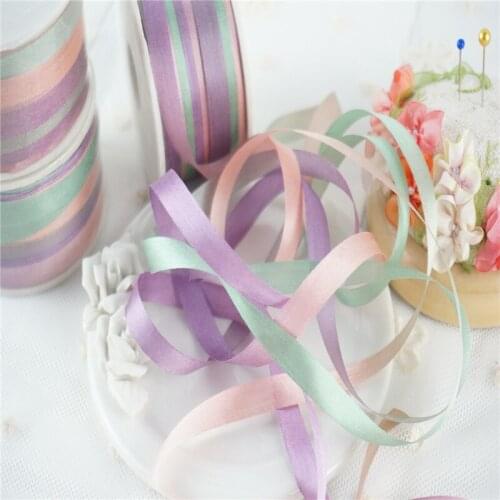 7mm Anya ribbon AY-D016 soft variegated 100% silk embroidery ribbon thin taffeta high quality silk ribbon Handcraft