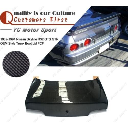 Car Accessories Dry Carbon Fiber OEM Style Rear Trunk Fit For 1989-1994 R32 GTS GTR Rear Trunk Boot Lid Cover