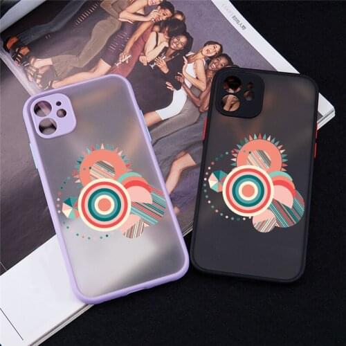 Color Gear Geometric Pattern Phone Case for iPhone 11 12 Mini Pro X XS XR Max 6 6S 7 8 Plus SE 2020 Skin Feel Matte Back Cover