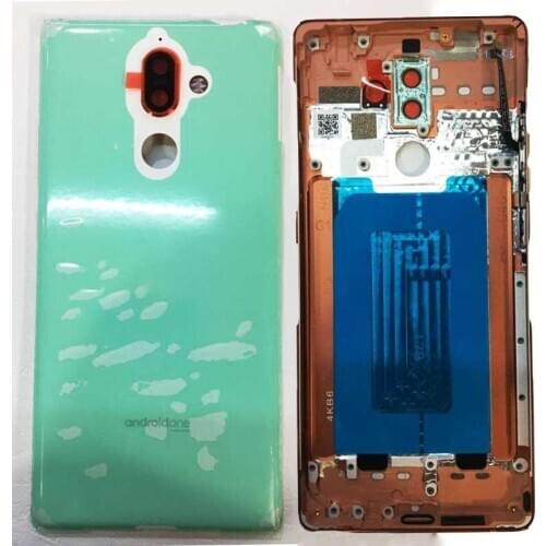 For Nokia 7 Plus задний корпус New Metal Rear Housing Back Case Battery Cover With Side keys+Camera Lens+Logo