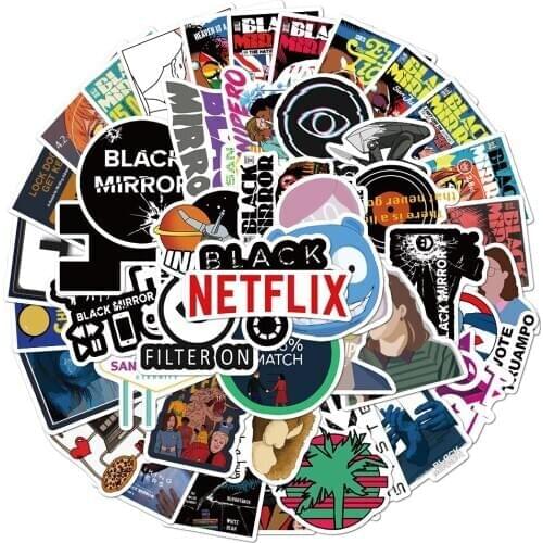 10/50PCS BlackMirror Stickers Random Graffiti Punk Sticker for Laptop Stickers Toys DIY Skateboard Motorcycle Sticker