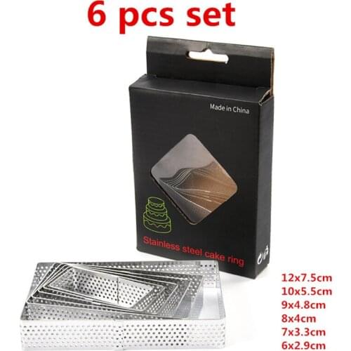 Stainless steel French style tarts circle with holes air holes mould fruit tarts round rectangular strawberry DIY Cake Mold