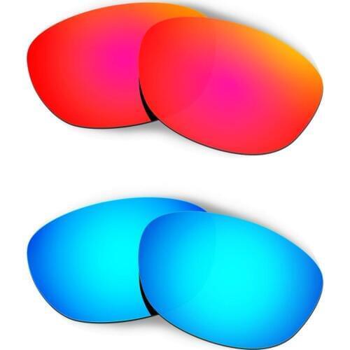 HKUCO For Fives 2.0 Sunglasses Replacement Polarized Lenses 2 Pairs - Red & Blue