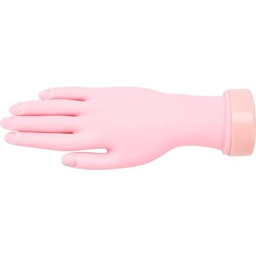 Art Practice Hand Model Soft Plastic Model Hand Nail Flexible Movable False Fake Hands for Nail Art Training Display Model
