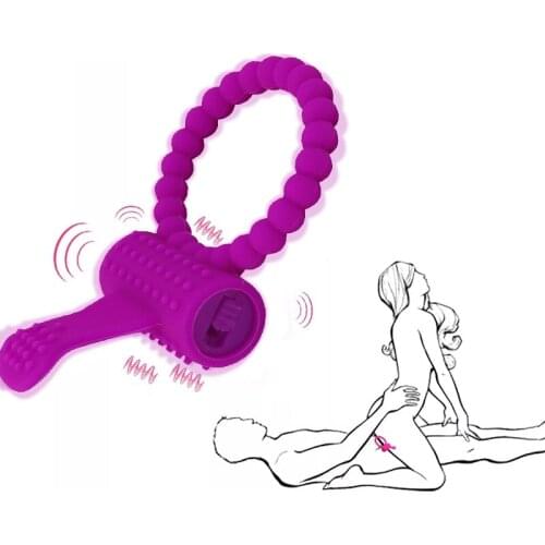 Penis Ring Cock Stretchy Intense Clit Stimulation Silicone Tongue Vibrator Sex Toys for Couple Adults Products Delay Ejaculation