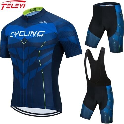 Teleyi 2021 Bike Team mtb Cycling Clothing Men Gel Pad Cycling Set Summer Mountain Bicycle Clothing Pro Wear Ropa Ciclismo