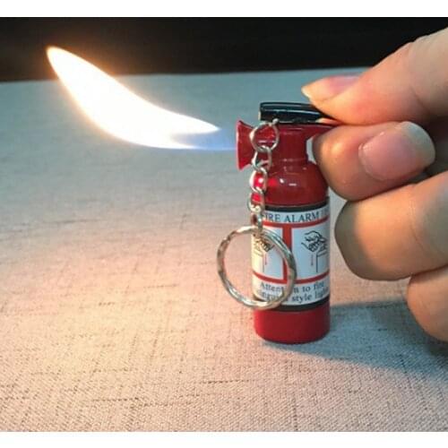 Creative Jet Torch Turbo Lighter Extinguisher-Type Refillable Cigarette Lighter Butane Gas fire With Key Chains Funny Toys