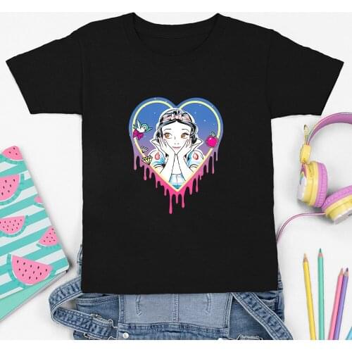 Summer New Products Snow White Princess Children Kawaii T-shirts Short Sleeve Comfortable Trend Dropship Four Seasons Harajuku