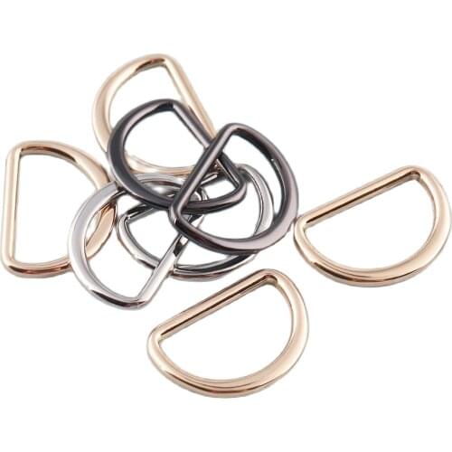 Mini Metal D Buckles Flat D Rings 15mm Belt Shoes Strap Buckles Dee D Ring Buckles Clasp Webbing Belt