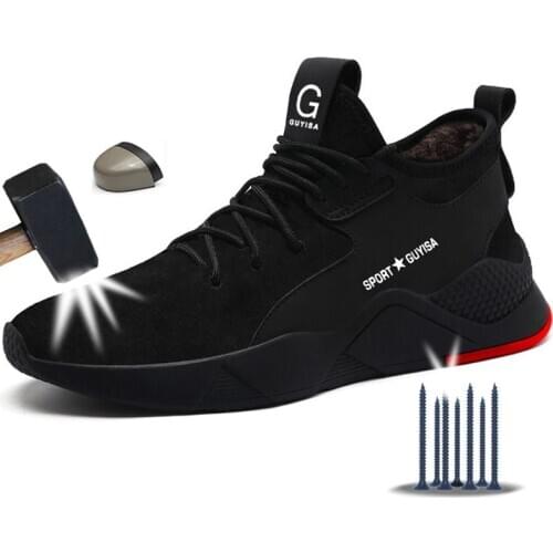 Winter Shoes Men Safety Shoes Puncture-Proof Construction Boots Mens Work Safety Boot Breathable Anti-smashing Work Sneakers