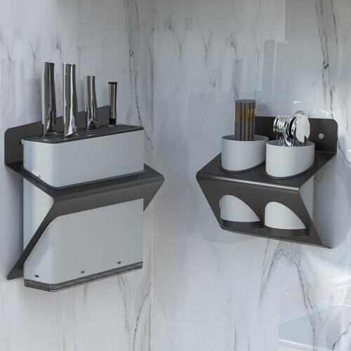 Wall Mounted Stainless Steel Kitchen Storage Rack for Knives Cutlery Spoons Forks Container Organizer Accessories Holder Shelf