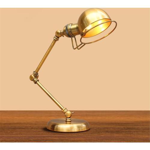 American rocker desk lamp originality personality fashion vintage bronze iron long arm table lamps bedroom bedside study FG357