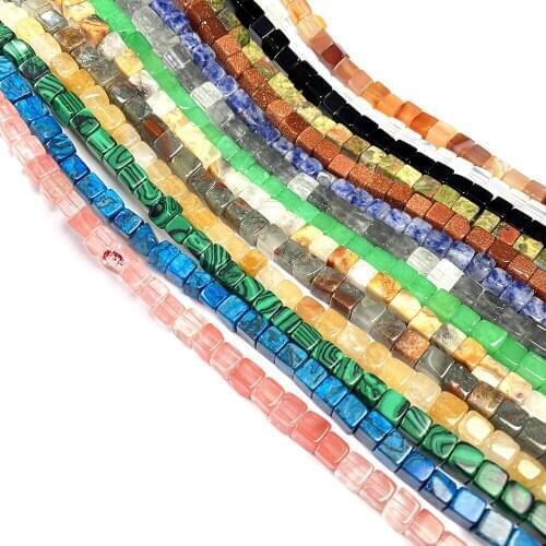 Natural semi precious stone beads square Making necklaces and bracelets for DIY 65 packed for sale