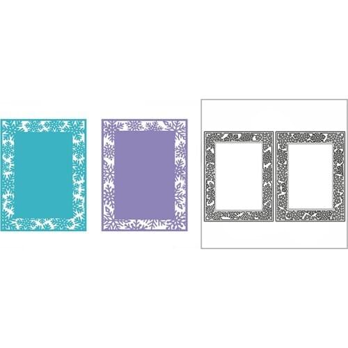 New Snowflake Rectangle Frames Background 2020 Metal Cutting Dies for DIY Scrapbooking and Card Making Embossing Craft No Stamps