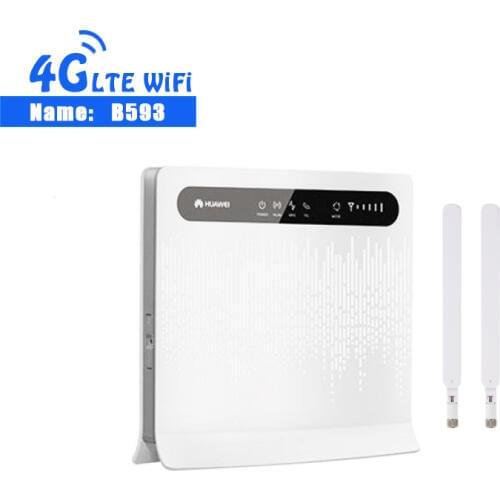 New Huawei B593 B593S-22 B593S-12 100Mbps 4G LTE FDD CPE Wifi Wireless Router with 2pcs 4G Antenna