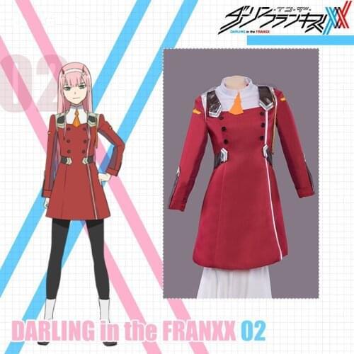 Pre-sale DARLING in the FRANXX Zero Two Cosplay Costume Halloween Anime 02 Dress Headwear Accessories