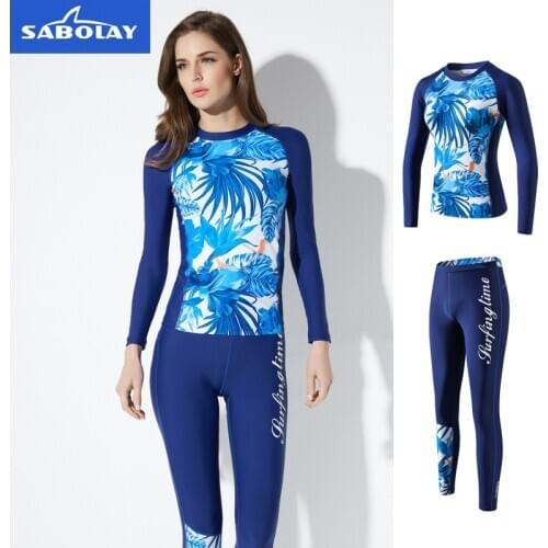 Sabolay Swimwear Womens Long Sleeve Sun Protection Suit Quick Drying Slim