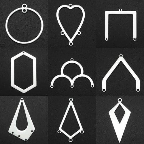 5Pcs/Lot 100% Stainless Steel Geometric DIY Earring Nacklace Pendant Connector For Woman Jewelry Making