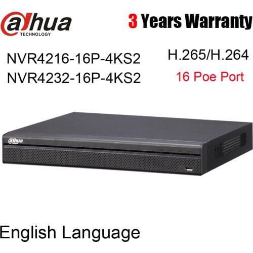 16ch 32ch NVR 1U 16 PoE recorder 4K H.265 Lite Network Video Recorder NVR4216-16P-4KS2 NVR4232-16P-4KS2 8MP Resolution