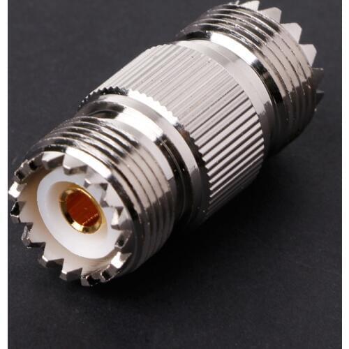 UHF PL-259 SO-239 Female To UHF Female Jack RF Straight Connector Adapter Nickel