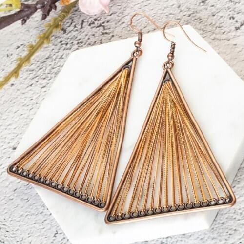 Vintage Boho Ethnic Gorgeous Drop Earrings for Women Female 2020 Fashion Thread Triangle Dangle Earrings Jewelry Accessories