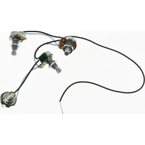 Bass Prewired Wiring Harness Alpha 500K Mini Pots 2V1T 1 Socket for JB Jazz Bass